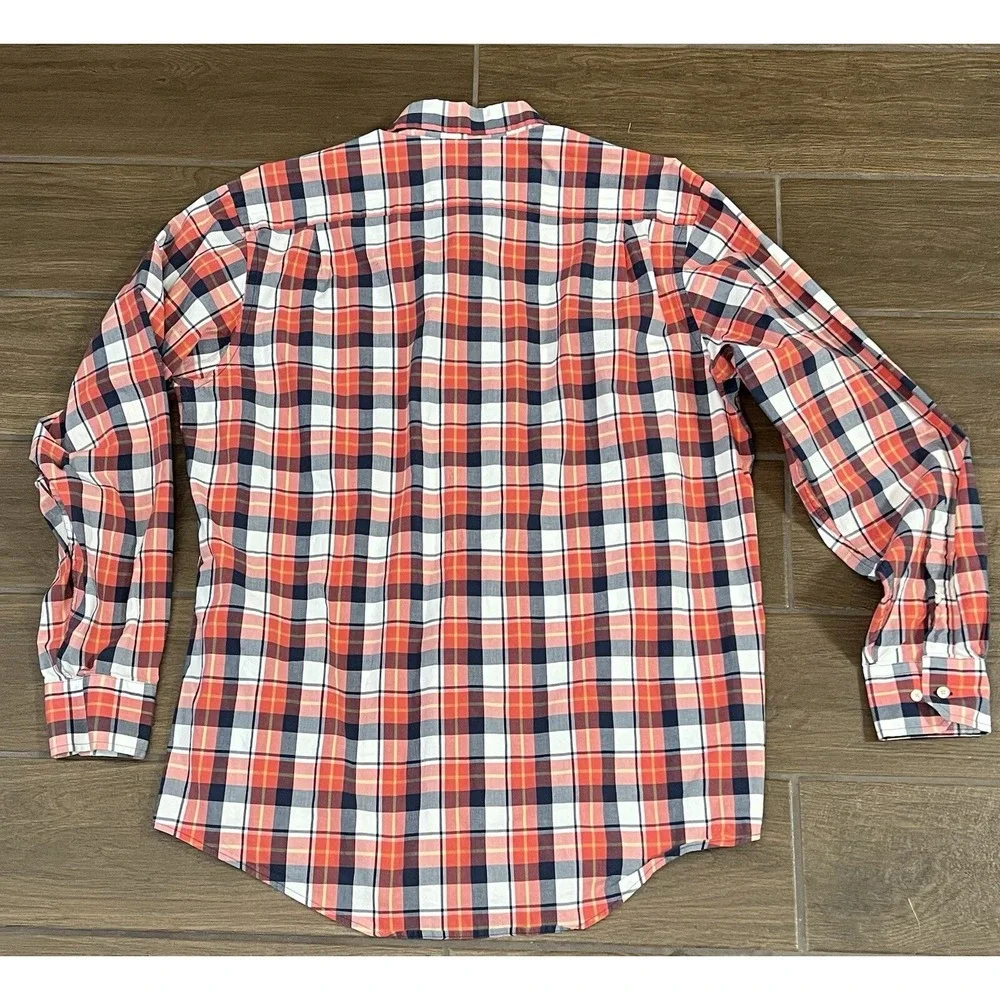 Southern Tide Long Sleeve Button Up Men's Shirt Red Plaid Size L Classic Fit - Picture 6 of 6